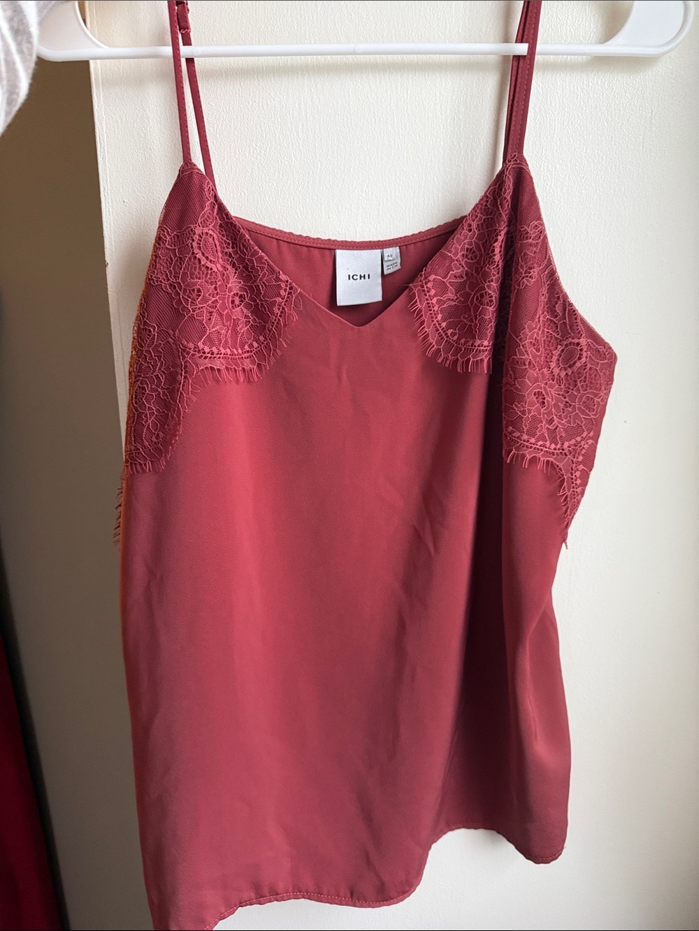 ICHI Rose Lace-Detail V-Neck Camisole